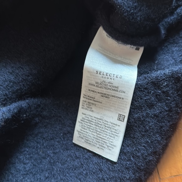 Selected Homme Wool Button Down Navy Blue - Picture 8 of 8